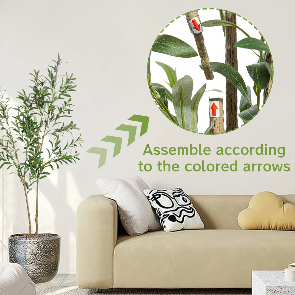 5ft Artificial Olive Tree with Natural Wood Trunk and Lifelike Fruits,Faux Olive Plants for Home Office Decor Indoor Artificial Olive Tree